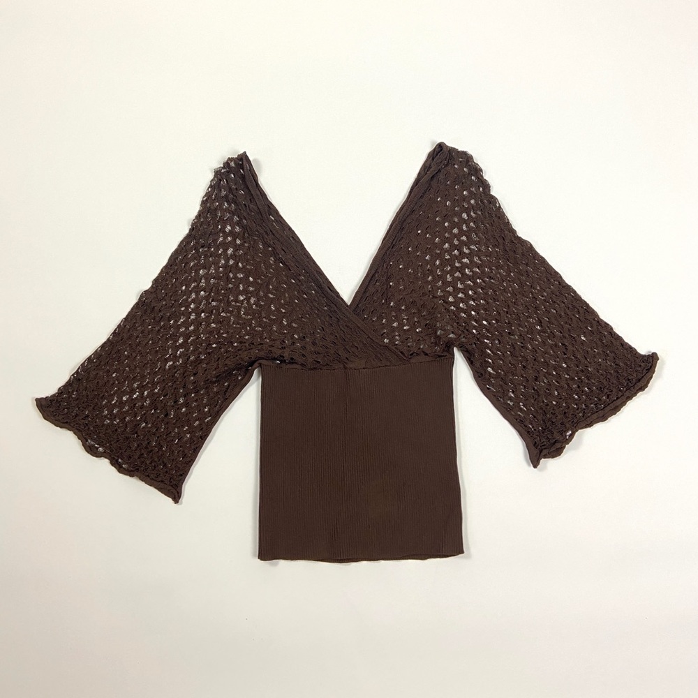 00s Y2K Brown Costa Blanca Top